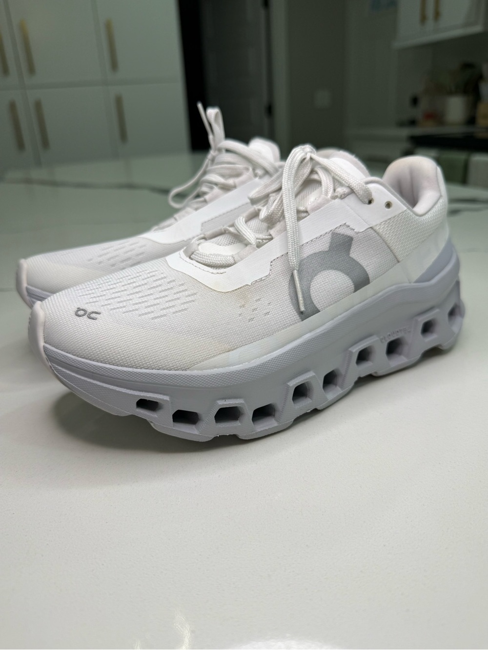 On Running Cloudmonster Women’s Running Shoes All White Size US 6.5 / EU 37.5